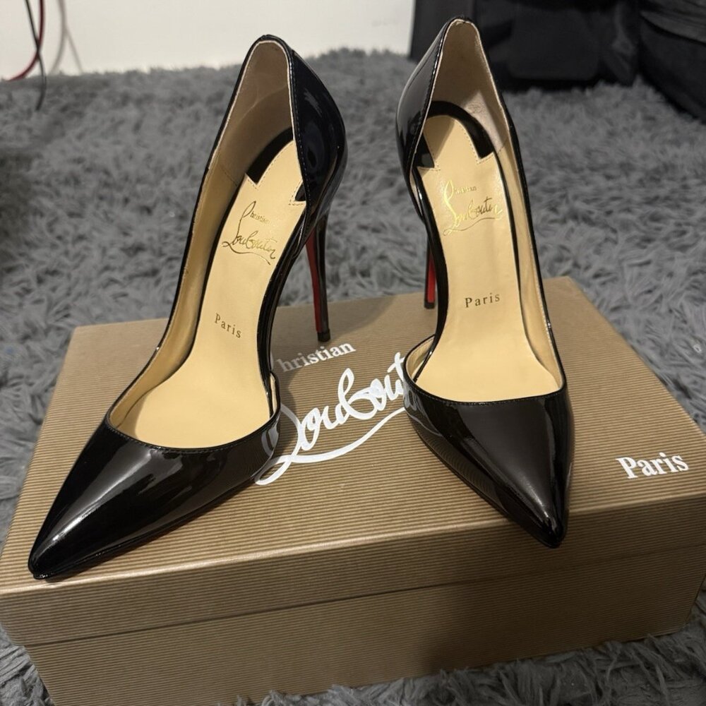 Christian Louboutin so Kate 120 Black Patent Pumps